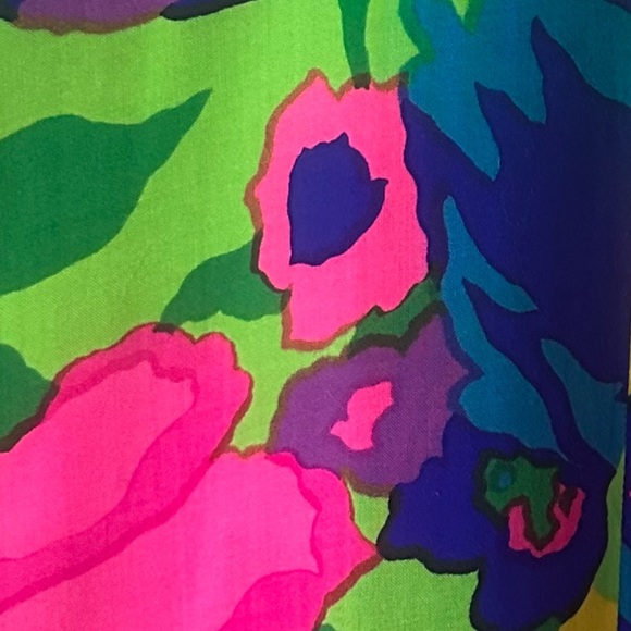 Vintage Rare 1960’s Psychedelic Vibrant Floral Hawaiian A-Line  Maxi Dress Small - Picture 2 of 13